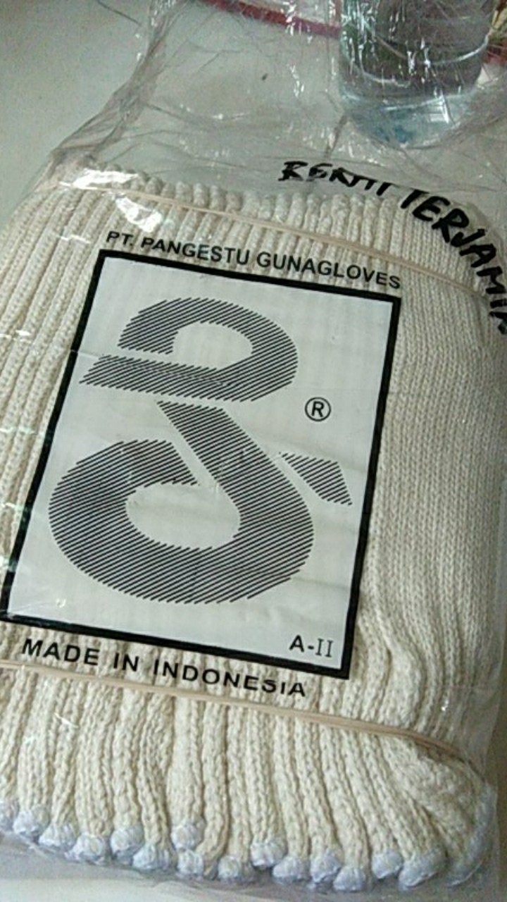 12 Pcs  Kaos Tangan Kerja Putih(mangkak)