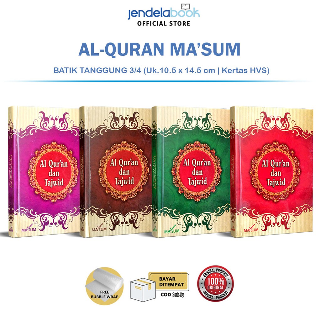 Tanggung Alquran Ma'Sum Batik 3/4 Al Quran Maksum Non Terjemah