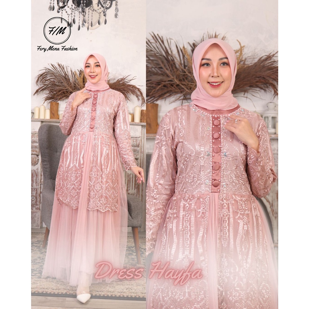 Gamis tille mutiara dress hayfa | Gamis pesta | Gamis outher | Gamis brukat jumbo lamaran pesta pernikahan