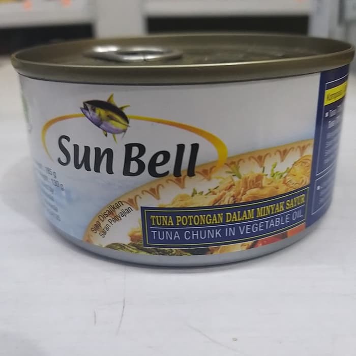 

SUN BELL TUNA CHUNK IN VEGETABLE OIL / TUNA POTONGAN DALAM MINYAK SAYUR 185 Gram