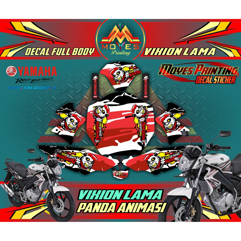 Sticker Variasi Yamaha Vixion Lama Decal Sticker Full Body Motor Vixion Old Gambar Panda Animasi Shopee Indonesia