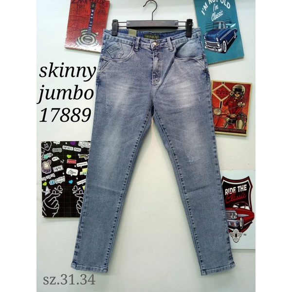 Celana big size jumbo skinny jeans - warpath