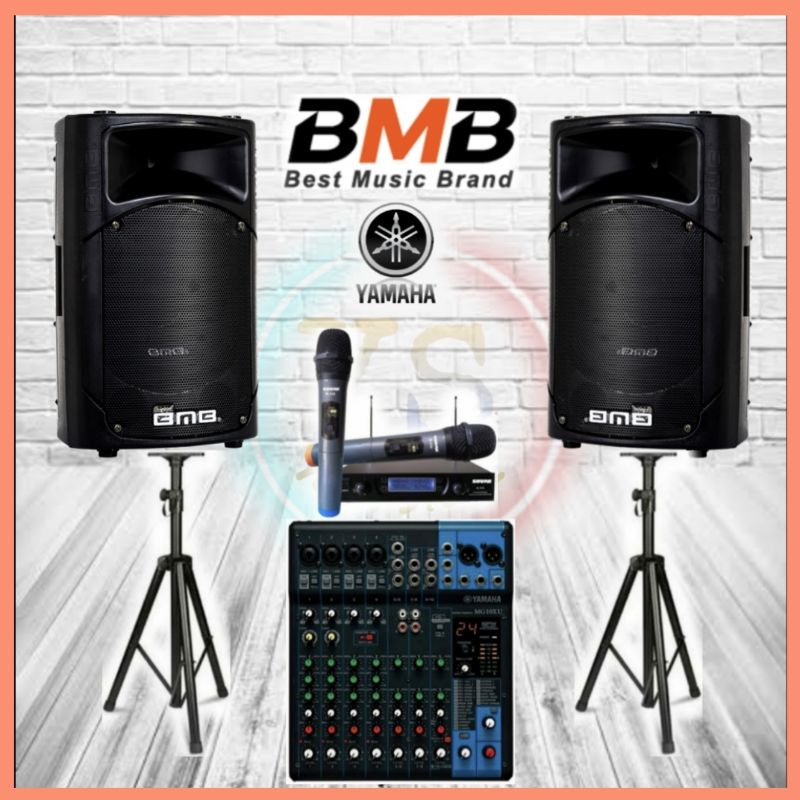 Jual Paket Sound System BMB Aktif 15 Inch Mixer Yamaha Mic Wireless ...