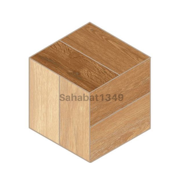 Keramik Lantai Kamar Mandi Hexagonal Motif Kayu Merk Roman dTribeca Natura GH348060 Kw 1