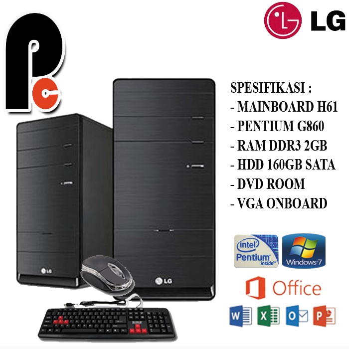 PC KOMPUTER BUILD UP  LG H61 PENTIUM PLUS MONITOR SPC 19'' NEW