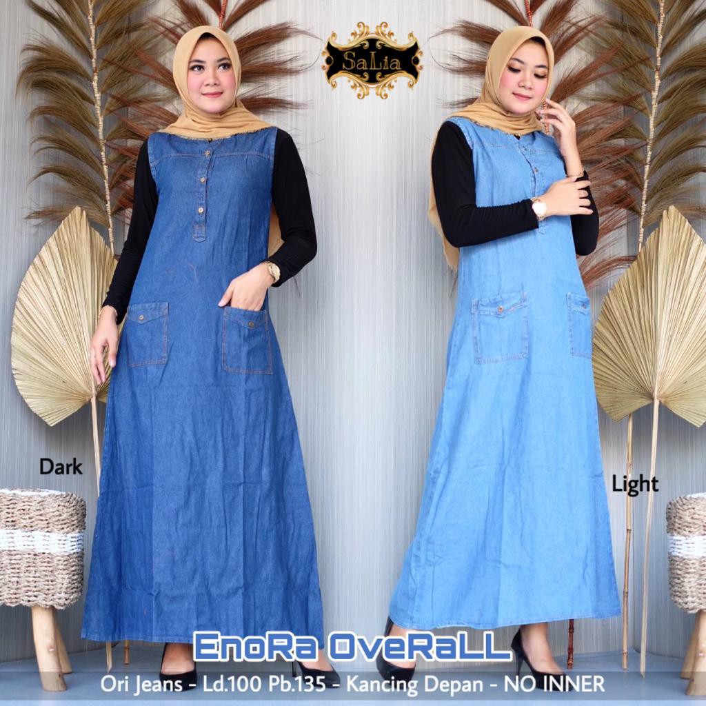 ENORA OVERALL JEANS BUNTUNG BAJURATU