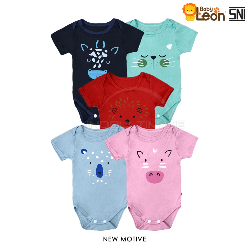 Jumpsuit Bayi Jumper Bayi BABY LEON Seri Animal Face Laki Laki Perempuan Lengan Panjang Lengan Pendek Lengan Kutung COTTON Jumpsuit Baby Bodysuit Baju Bayi baru Lahir Perlengkapan Bayi Baru Lahir BC-023SK BC-024SK BC-025SK