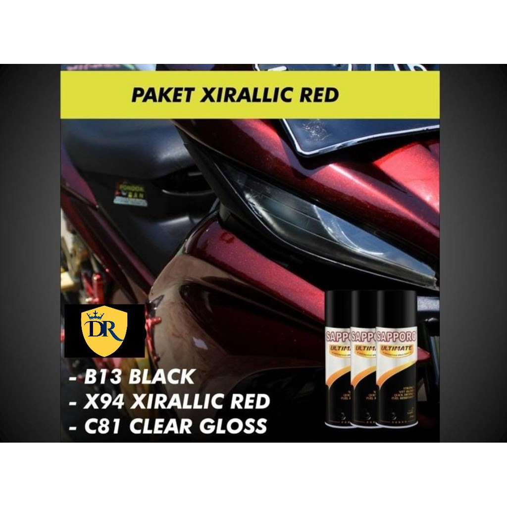 Paket Cat Semprot SAPPORO ULTIMATE X94 Xirallic RED ekonomis