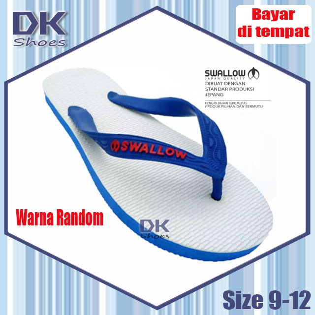 Swallow Putih 9-12 / Sandal Jepit Karet Size Jumbo / Sandal Wudhu / Sandal Jepit Karet