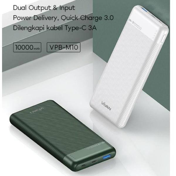 POWERBANK VIVAN VPB-M10 10000MAH QUALCOMM 3.0 FAST CHARGING