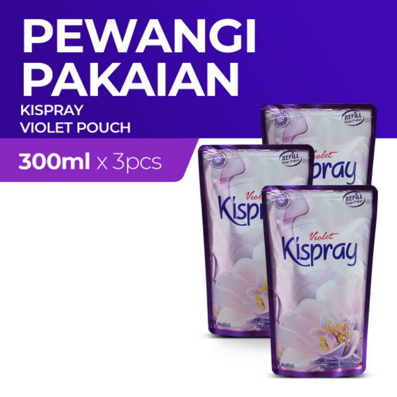 (3 pcs) KISPRAY refil ungu 300mli