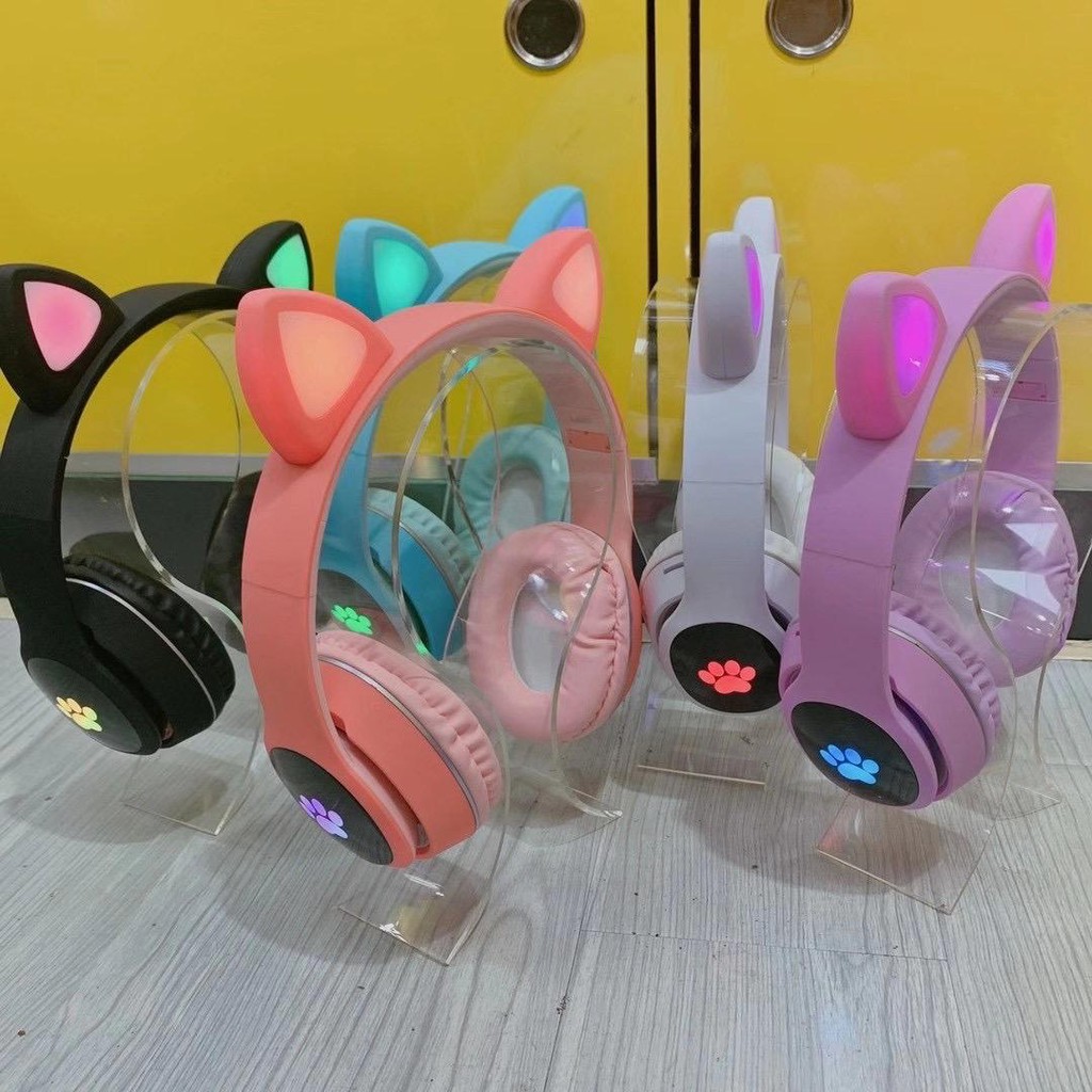 Cat Ear Headphone Wireless Bluetooth L400 LASER 7COLOR LIGHT LED