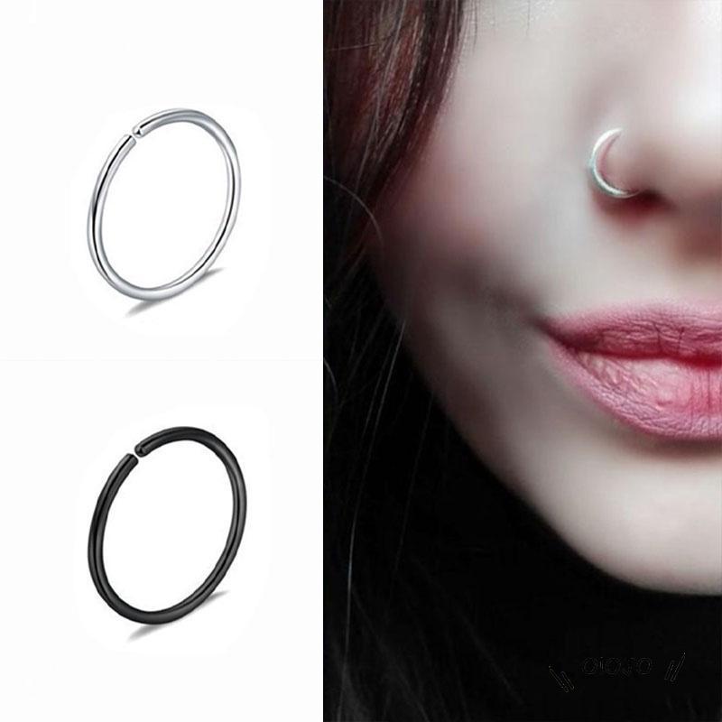 Anting Tindik Hidung / Telinga / Tubuh Bentuk Bulat Bahan Stainless Steel Titanium - ol2