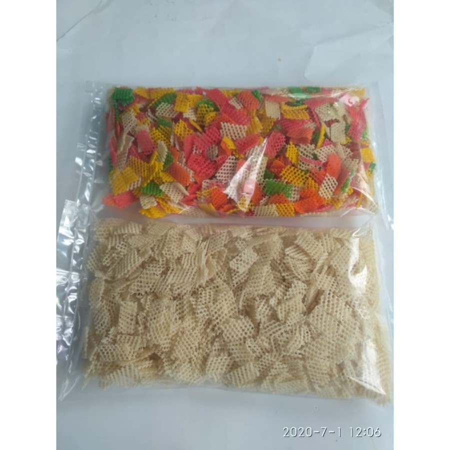 

2 bungkus Kerupuk Taro Krupuk Bawang Warna Warni dan putih Mentah Enak