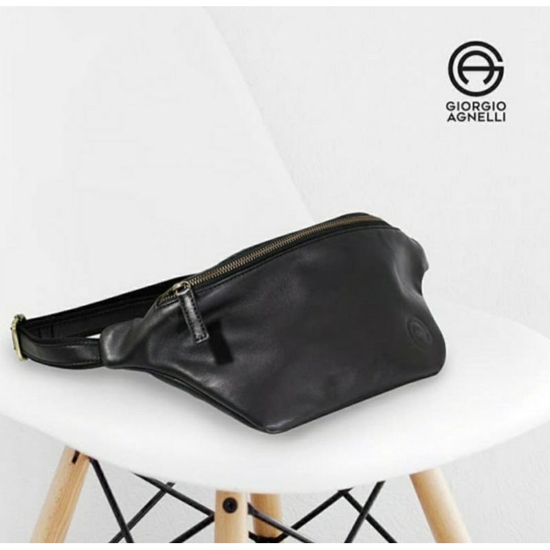 WAISTBAG PRIA DAN WANITA KULIT ASLI GIORGIO AGNELLI ORIGINAL