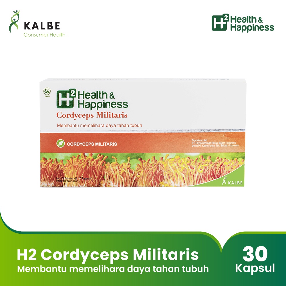 H2 Cordyceps Militaris 30 Kapsul Suplemen Daya Tahan Tubuh