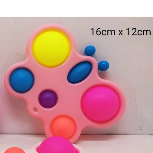 Mainan POP IT Simple Dimple Fidget 6 10 Bubble Stress Relief-6 Bubble Kupu Pink