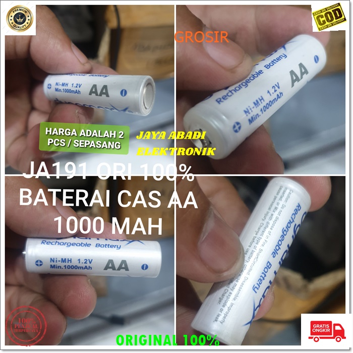 J191 SEPASANG BATERAI DYNAMAX AA1.2 V NI-MH 1000 MAH BISA DI CAS  ELEKTRONIK RECHARGEABLE BATRE ELEKTRIK BISA UNTUKJAM DINDING REMOTE MIC SENTER RADIO PERTABLE DLL LEBIH PRAKTIS DAN MENGHEMAT BIAYA PEMBELIAN BATERAI DAN MEMBANTU PELESTARIAN LINGKUNGAN