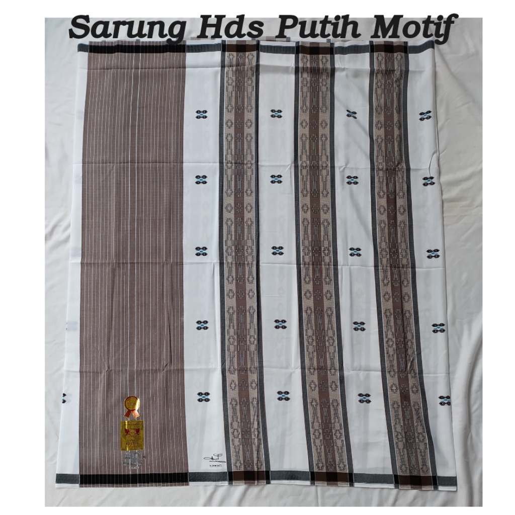 sarung sholat putih tumpal merk HDS plus dus