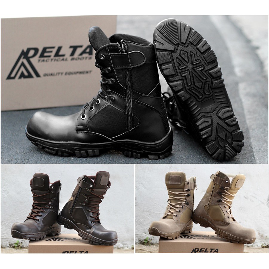 COD - Sepatu Safety Boots Pria DLTA Cheap Tinggi UJung Besi Kerja Lapangan Outdoor Haiking Trakking