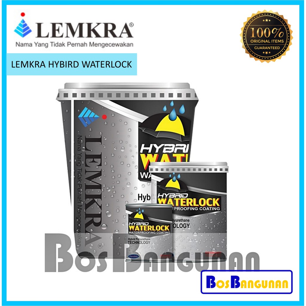 Lemkra Pelapis Anti Bocor WaterLock Hybrid Waterproofing Coating 5KG