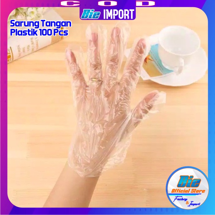 100 Pcs Sarung Tangan Plastik / Pelindung Tangan Impor Best Seller