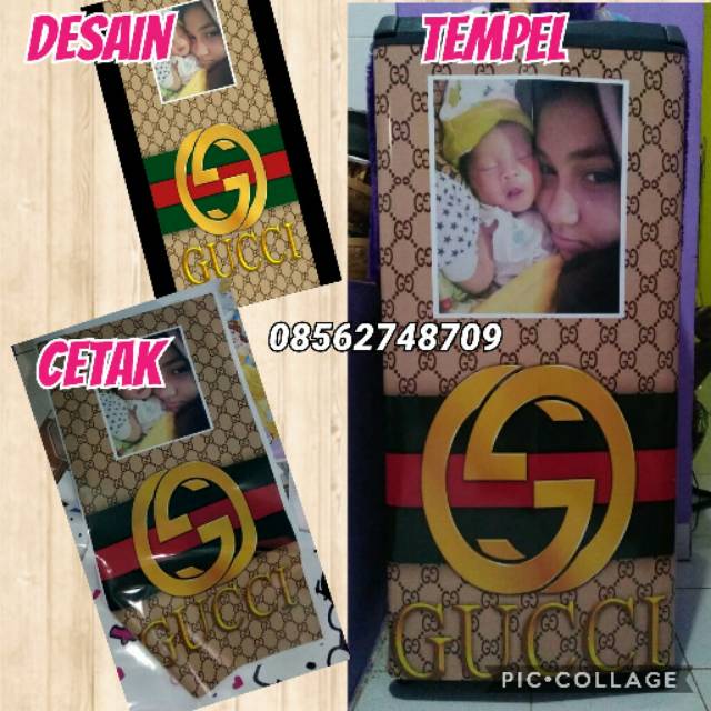 Stiker Kulkas Motif Gucci LV Bunga Kitchen Masterchef dll