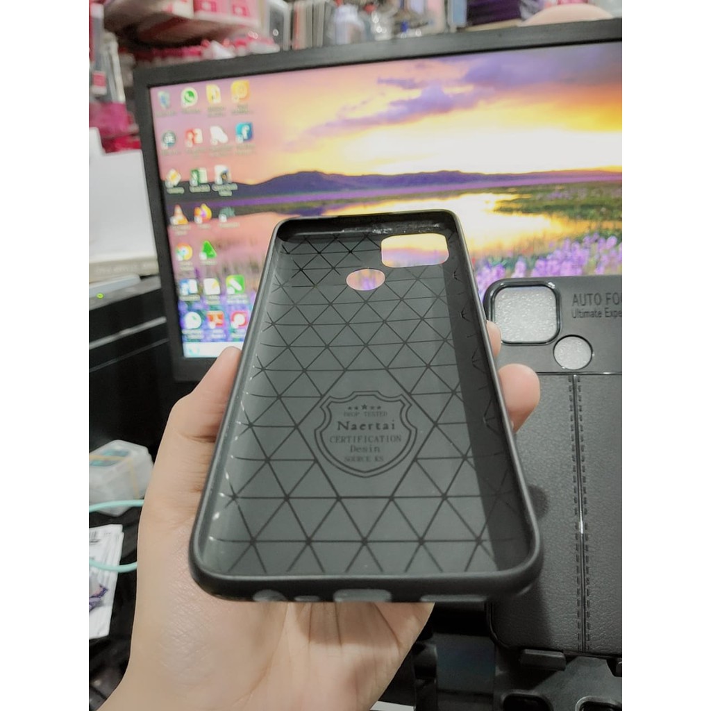 AutoFokus Realme C12 6.5 inchi Leather Soft Case AUTOFOCUS Realme C12 Motif Kulit Jeruk