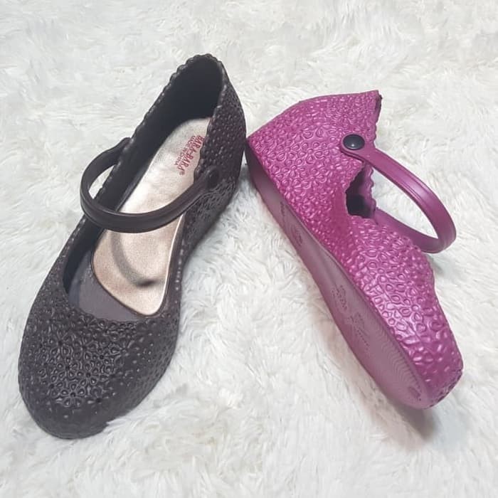 jelly shoes barabara sepatu wanita wedges karet import bara bara e23