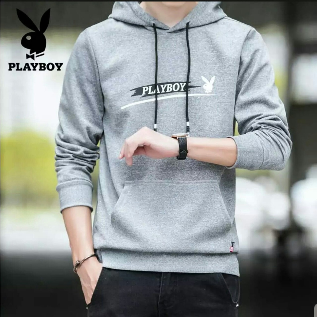 Lilipop.id  Sweater Pria Playboy Hoodie Jumper Basic Polos