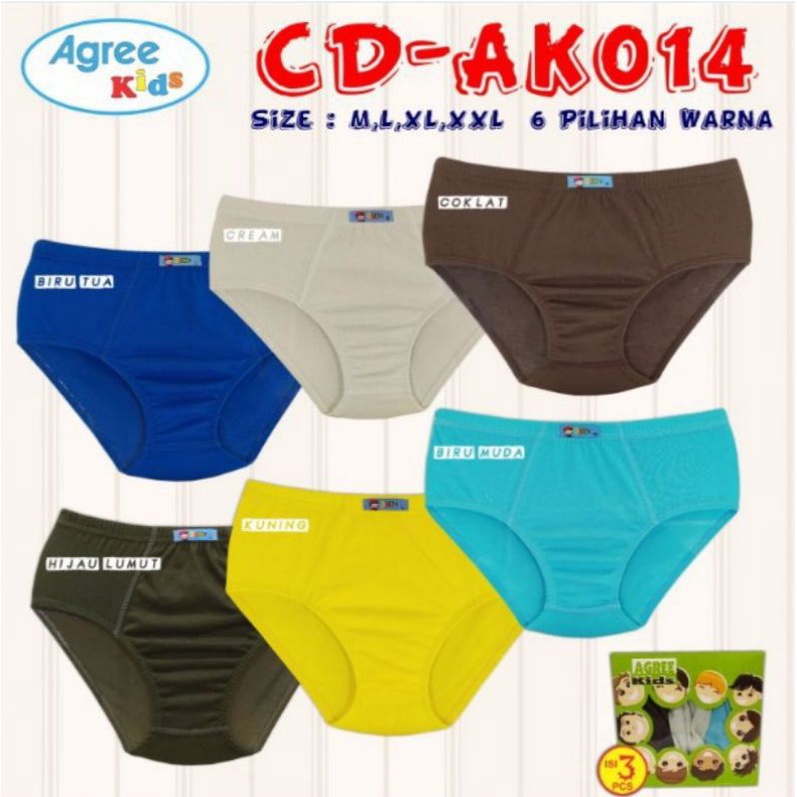 Agree Kids (3Pcs) Celana Dalam Anak Cowok AK 014 Premium