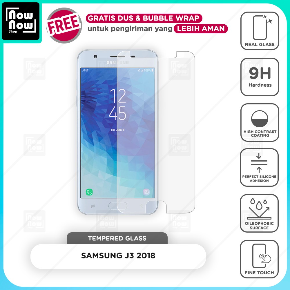 Tempered Glass Anti Gores Samsung J3 2018 Screen Guard Protector 9H Kaca Temperglass