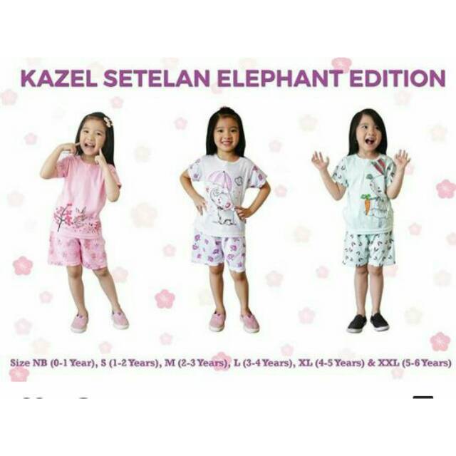 Kazel Setelan Elephant edition/ Kazel Piyama/ baju kazel