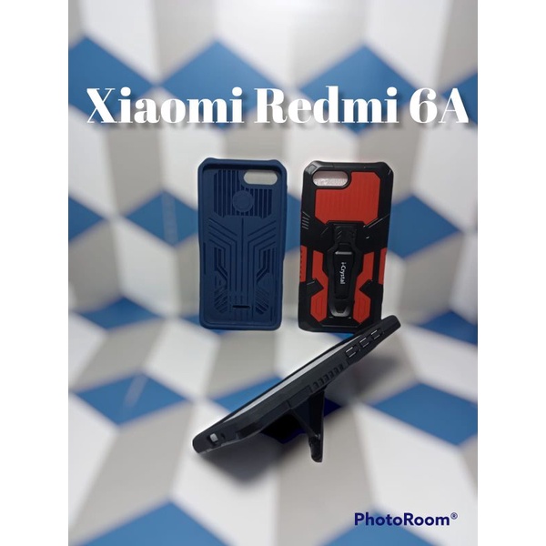 MN - Xiaomi Redmi 6A Case I-Crystal Robot Silikon Ring Standing Cover Casing HP Hardcase