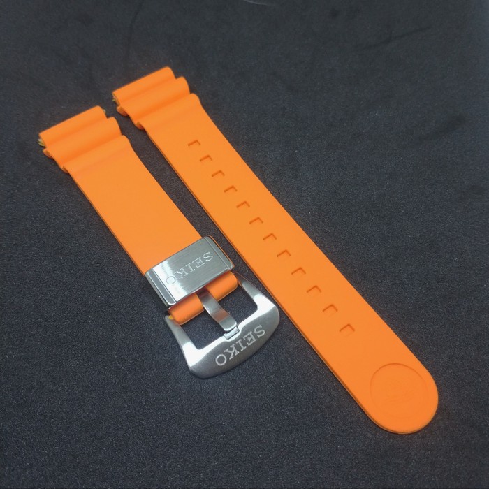 Orange Rubber Band Strap Seiko Diver 22mm Turtle Monster Samurai Tuna