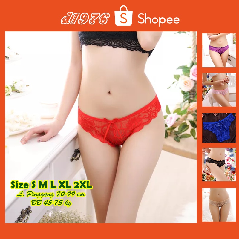d1976 Sexy G String Celana Dalam CD Wanita Seksi Bahan Spandex Free Size S M L XL XXL OFG-H096
