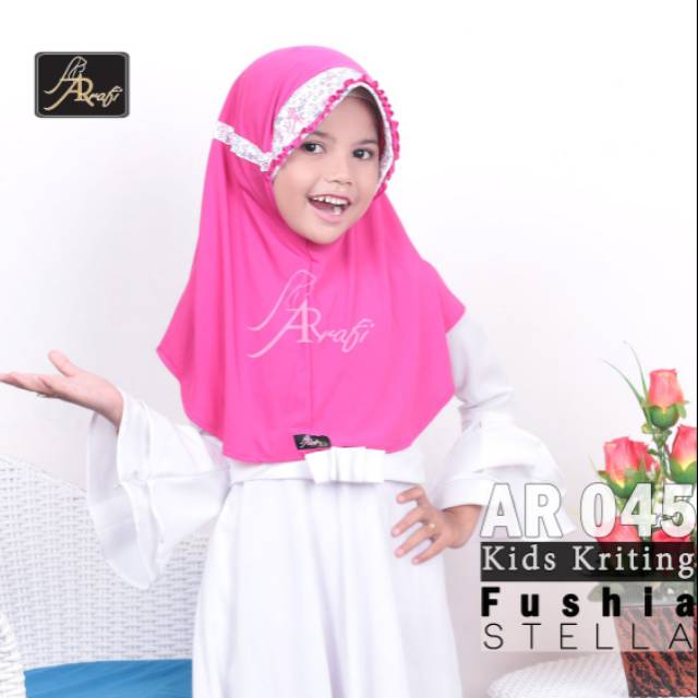 AR 045 Kids Kriting / Hijab anak / Hijab Arrafi / Hijab serut anak