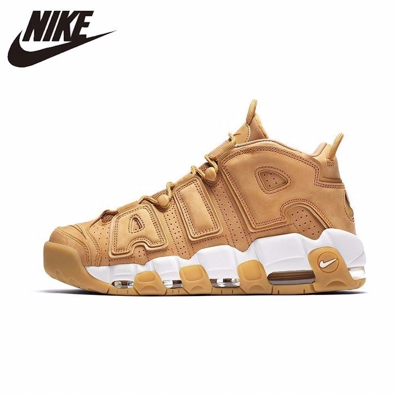 Sepatu basket Nike Air More Uptempo '96 "Wheat" Original New Arrival Men's Breathable Basketball