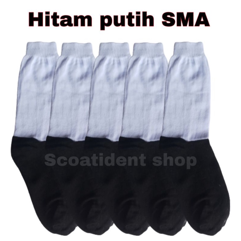 Kaos kaki sekolah SMA putih dan hitam putih