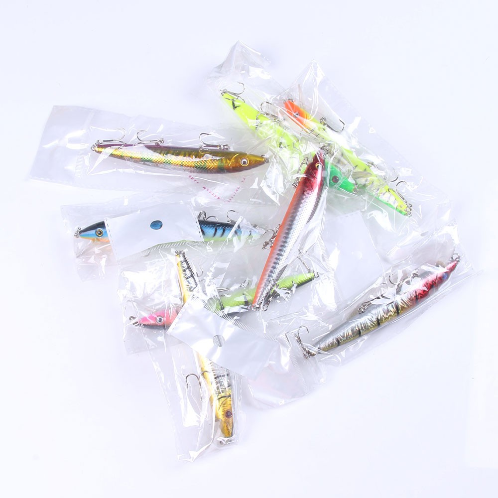 HENGJIA 9pcs Floating Minnow 12cm/13.8g Umpan Pancing Memancing Peralatan Fishing Lure Ikan Bass Bait Kait Hook Tackle