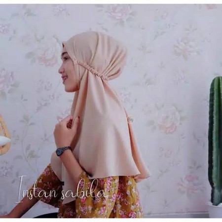 Jilbab instan sabila kerut diamond / Hijab bergo Maryam karet non per