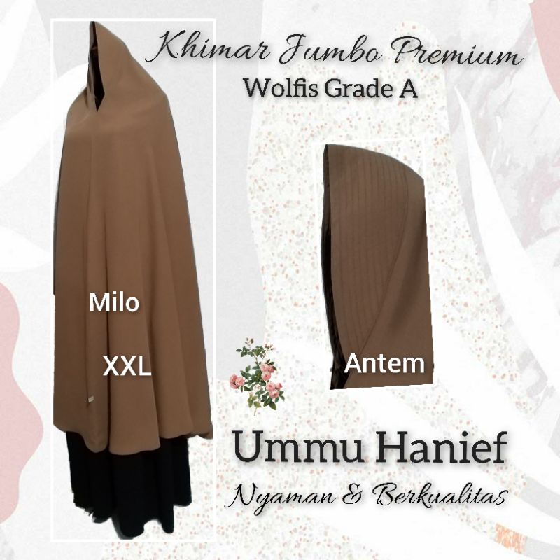 Khimar Syar'i pad syria ( NON pad )   bahan wolfis grade A ukuran L , XL dan XXL-4