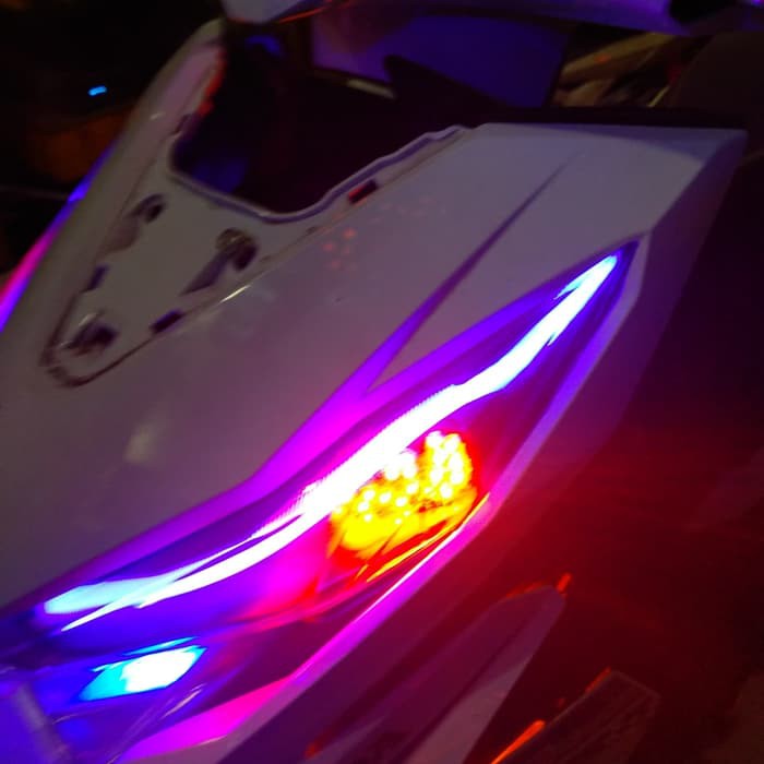 Lampu Alis LED 30 cm Fleksibel Anti Air Lentur Universal Diam Biru Putih Vario Beat  Lampu neoon sen