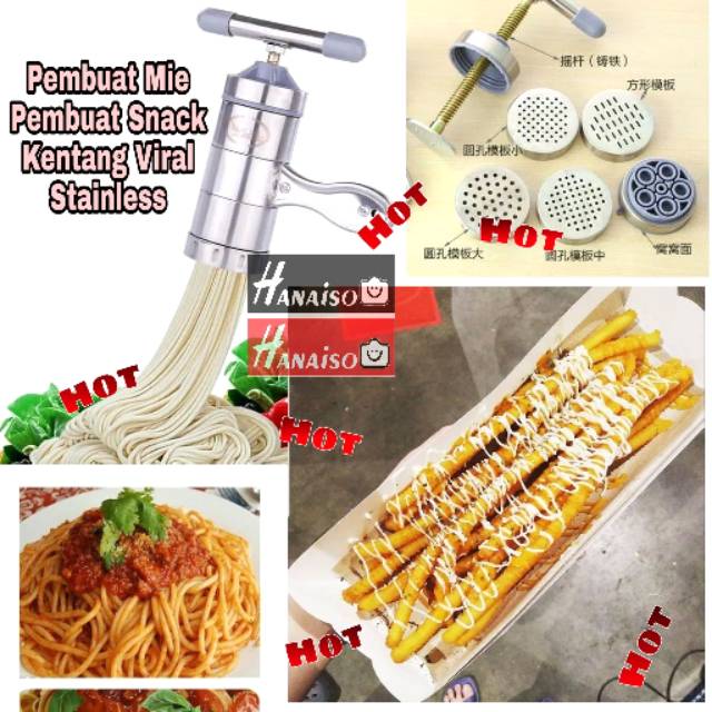 Termurah MEDAN Hanaiso Noodle Long Fries maker | Pembuat Pengiling Gilingan mie pasta dan Kentang Goreng Panjang