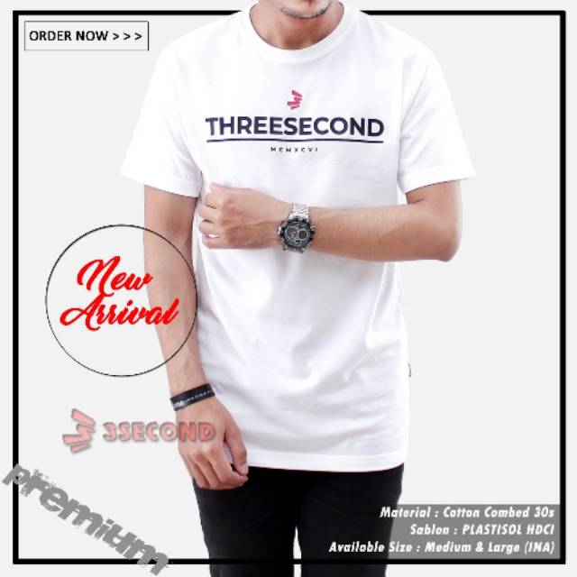 Kaos distro pria three second