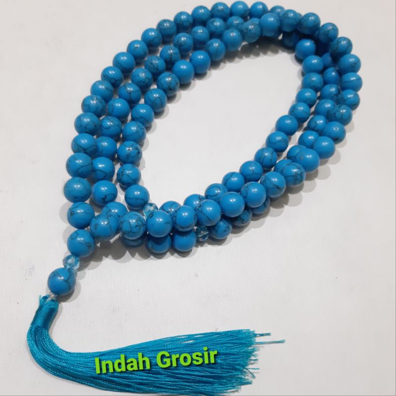 TASBIH BATU PIRUS BIRU 10MM 99BUTIR