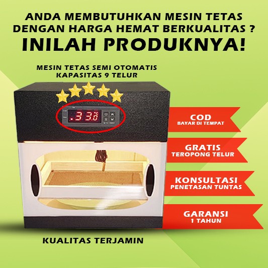 [[BISA COD]] ORIGINAL Mesin Tetas Semi Otomatis Kap. 9 Telur Ayam Bebek Burung