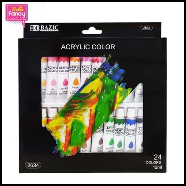 

Bazic Acrylic Color 12 Ml 24 Color / Cat Akrilik Warna