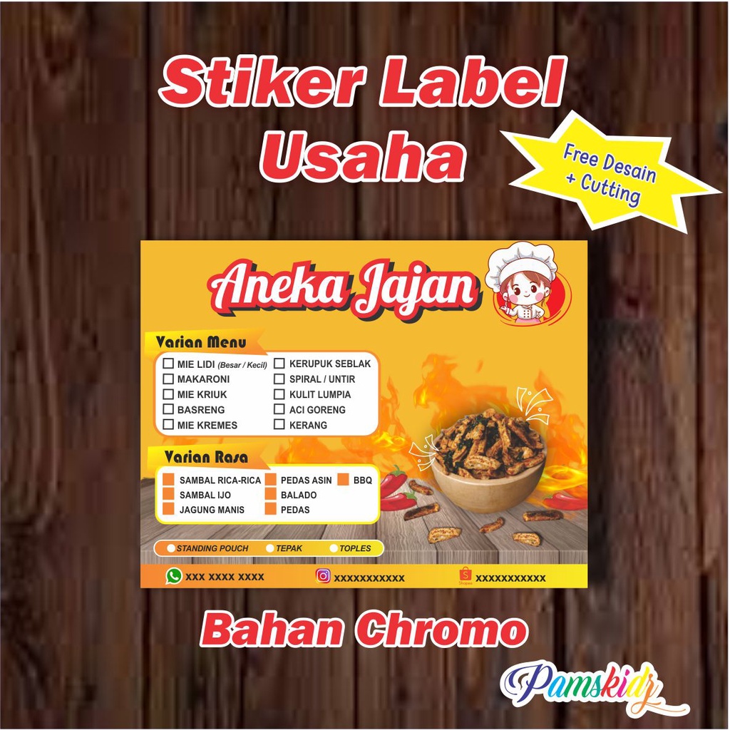 

Stiker Label Usaha/ Stiker Kemasan / Stiker Produk ANEKA JAJAN