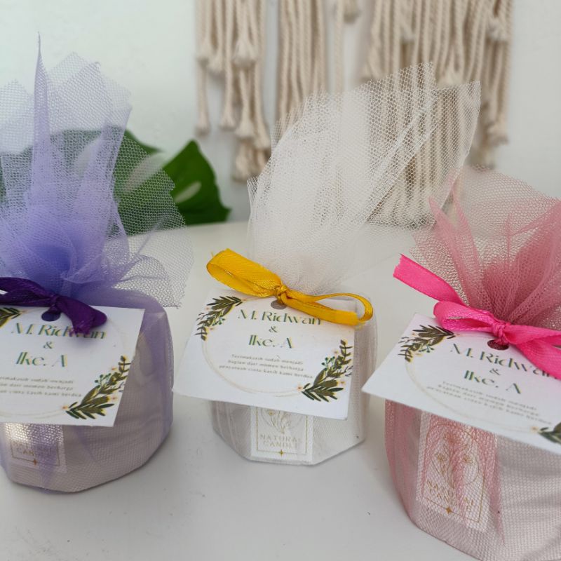 [ MINIMAL ORDER 50 PCS ] Souvenir Pernikahan Candle Kain Tile / Lilin Aromaterapi Hadiah Gift Hamper